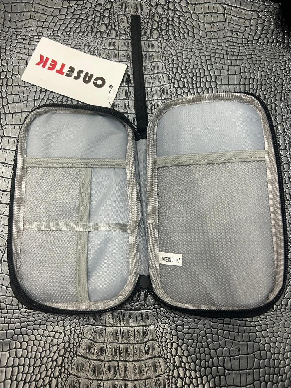 Black Portable Accessories Travel Case